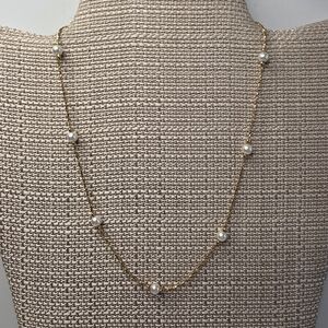 Napier Pearl and Goldtone Bridal Necklace Vintage 16"